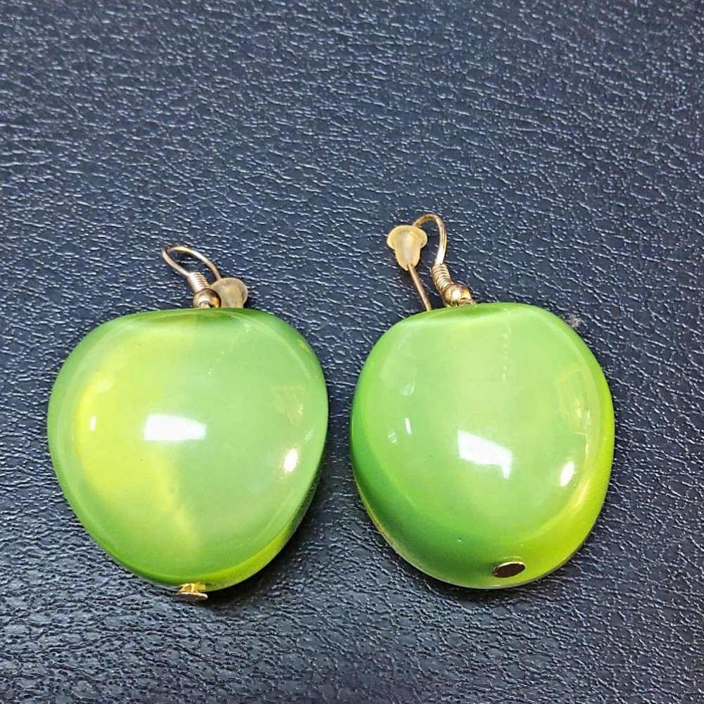 Green Apple Dangle Earrings